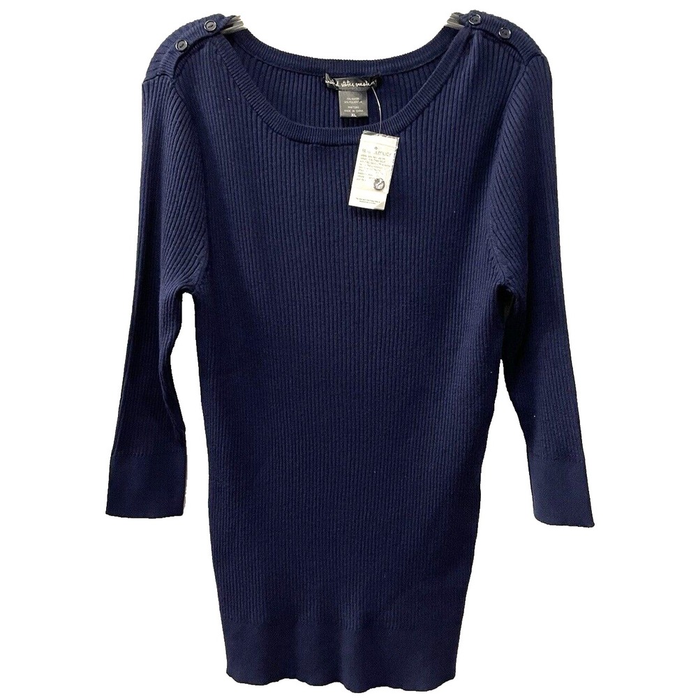 United States Sweaters NWT‎ Womens Size XL Blue 3/4 Sleeve Sweater NWT
